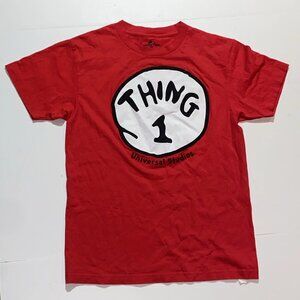 Dr Seuss Thing 1 T-Shirt Size M Red Universal Studios Islands Of Adventure EUC